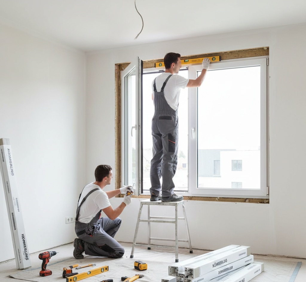 distribuidor kommerling oficial mostrando ventanas Kömmerling en interior de vivienda