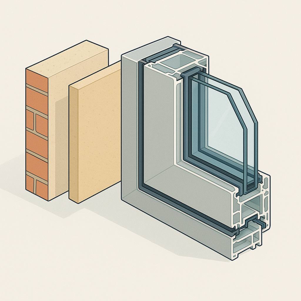 Imagen técnica sobre ¿Qué es mejor, poner ventanas de PVC o de aluminio?