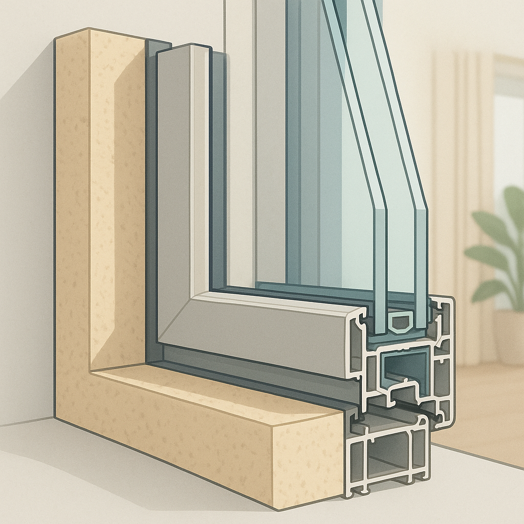 Imagen técnica sobre ¿Qué aisla más las ventanas de aluminio o PVC?