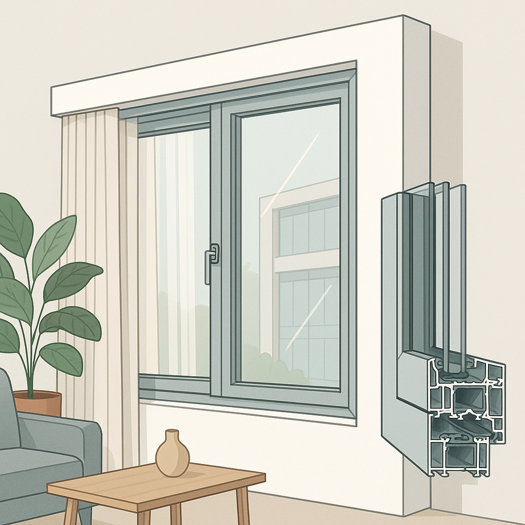ventanas de aluminio en una comparativa visual entre ventana corredera y abatible para evaluar su aislamiento