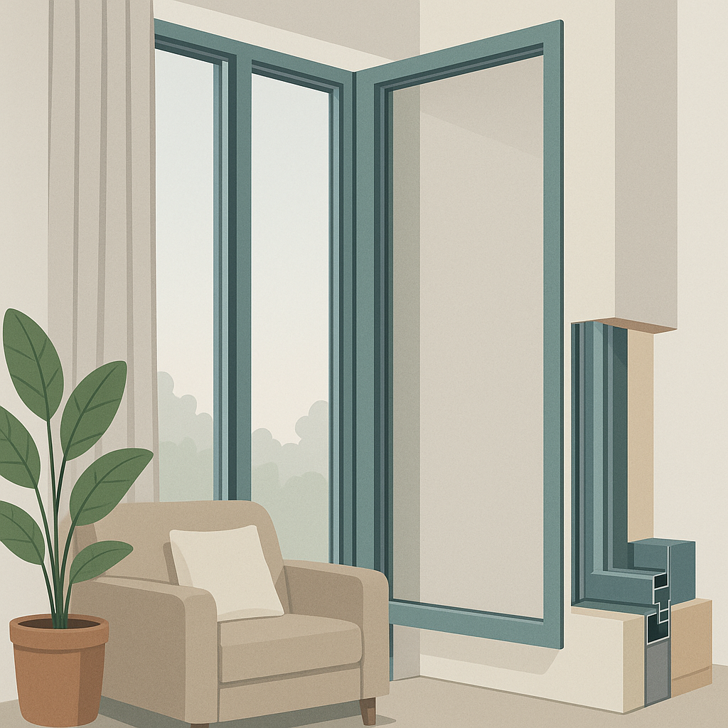 ventanas de aluminio comparadas con puertas elevables y correderas en una portada técnica sobre coste, vidrio y herrajes