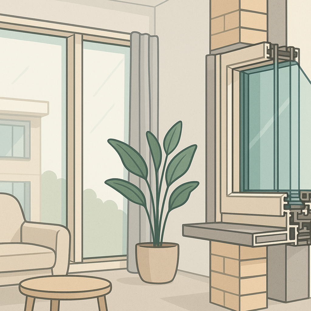 ventanas de aluminio en una vivienda con gran corredera elevable, perfil de aluminio y salida a terraza con luz natural