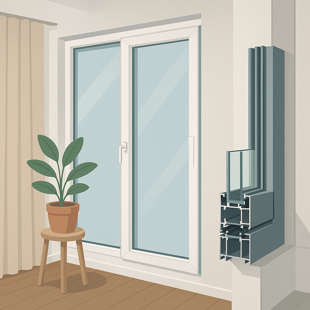 ventanas Kömmerling: guía visual con perfiles, taller de fabricación, vidrio y revisión del sellado