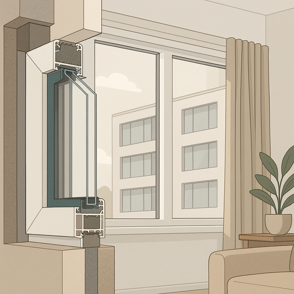 ventanas con cuatro tipos de vidrio para control solar: capa selectiva, tintado, reflectante y serigrafiado