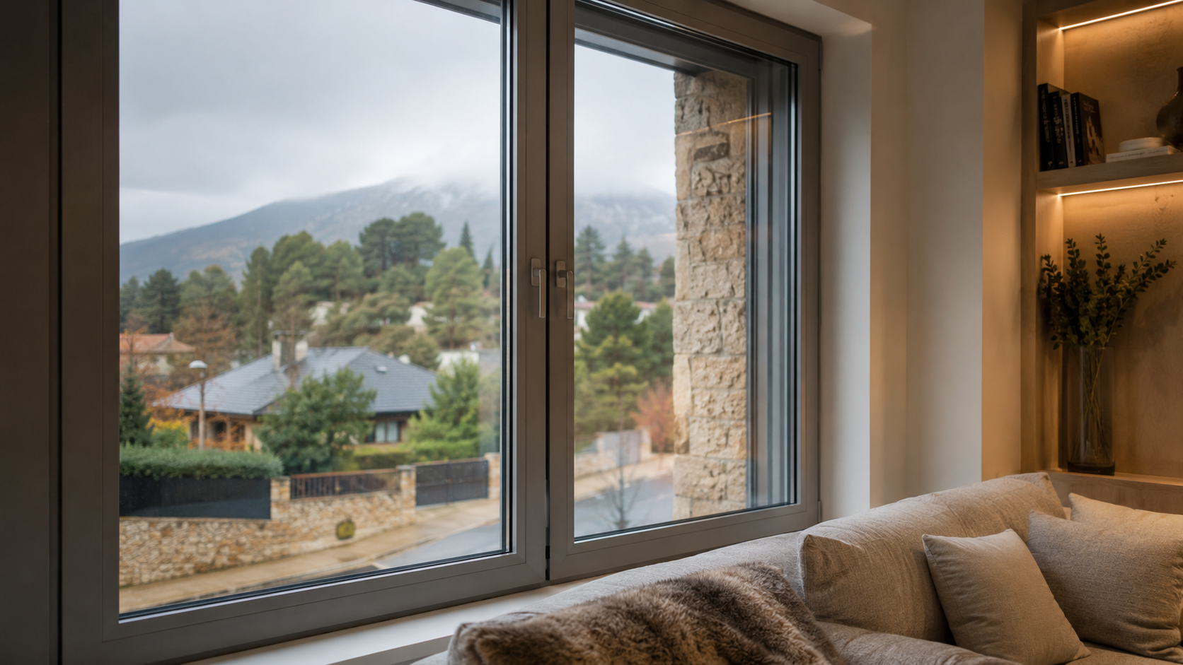 Ventanas eficientes de aluminio y PVC en la Sierra de Madrid que ayudan a mejorar el aislamiento térmico y acústico de la vivienda